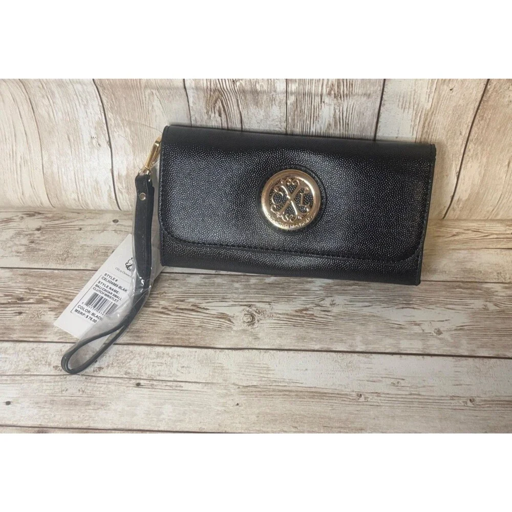 CXL by Christian Lacroix Bali Caviar Small Clutch Wristlet Black MSRP $78.00